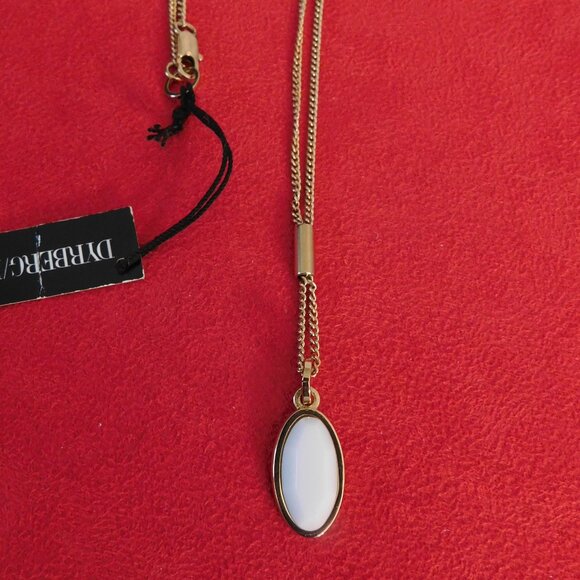 Ladies Dyrberg/Kern White Onyx Necklace - Stainless Steel - Picture 1 of 3